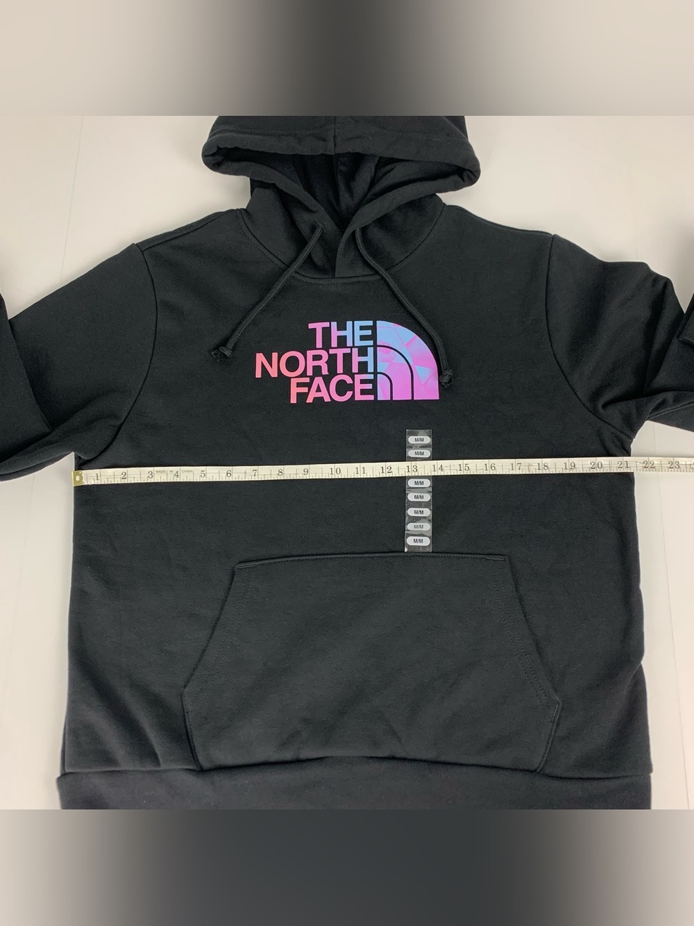 The North Face Hoodie Circular Design Black Pullover Sweatshirt Womens Medium - Picture 6 of 8